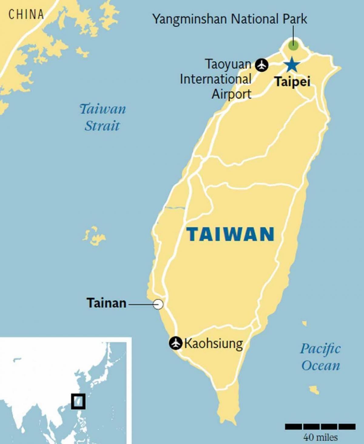 mapa de tainan ciutat de Taiwan