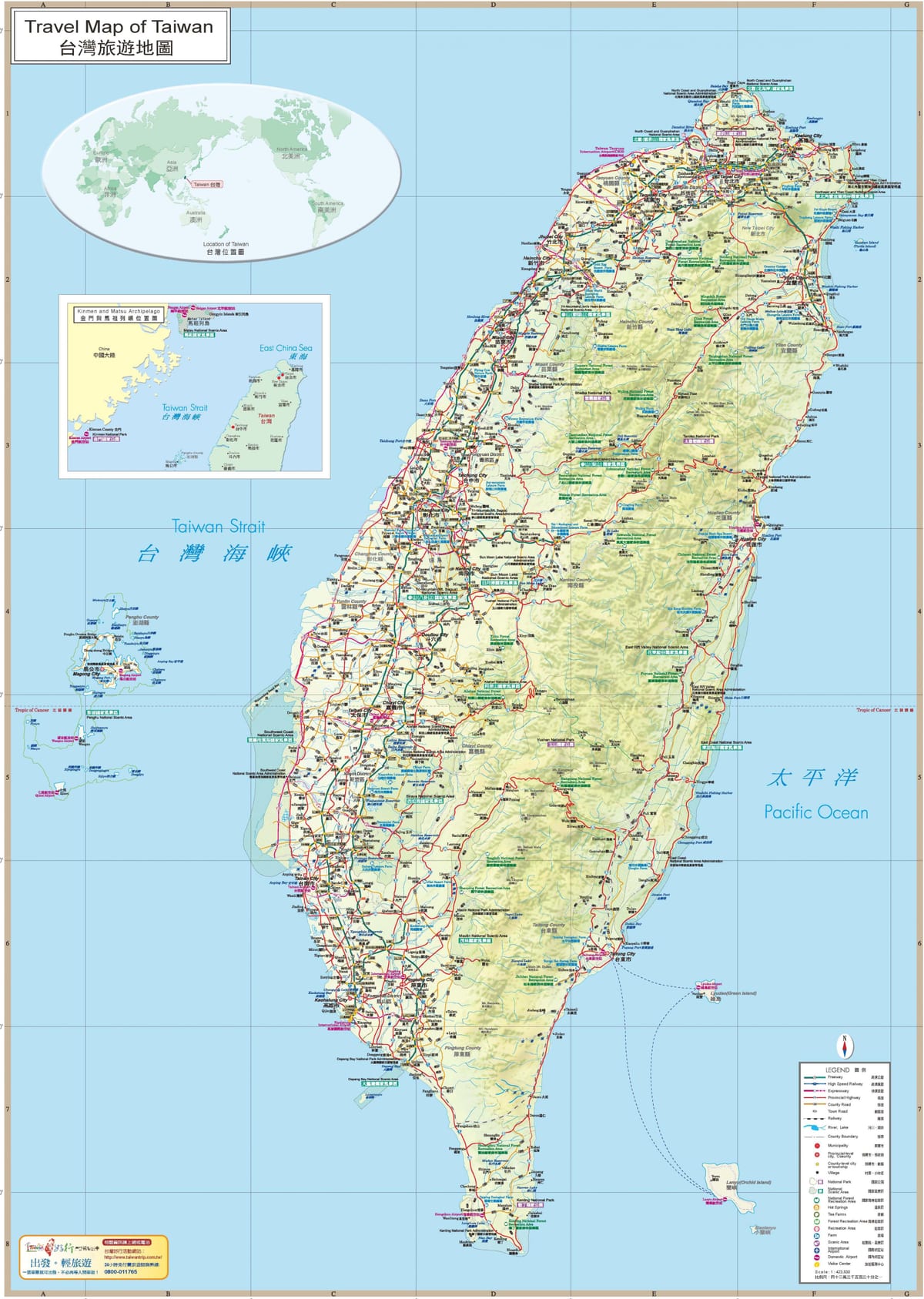 Mapa de Taiwan atracció