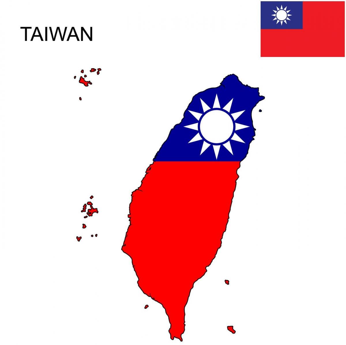 Mapa de Taiwan bandera