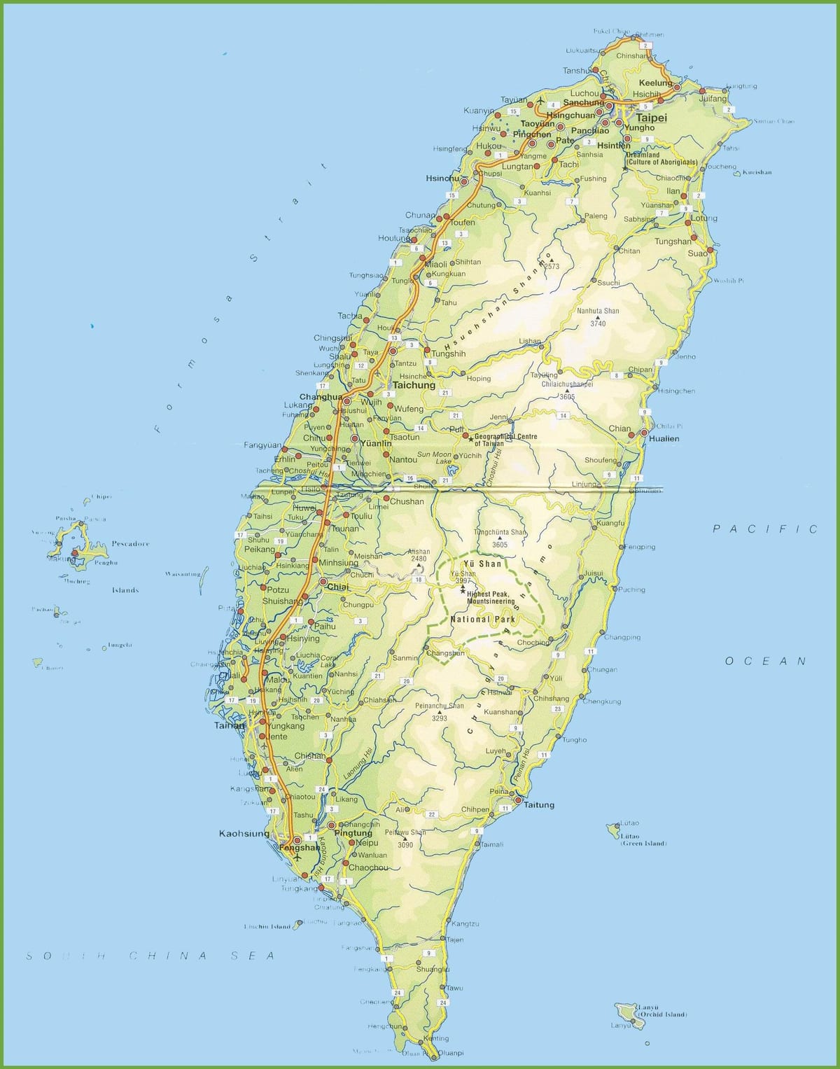 Mapa de Taiwan càmping