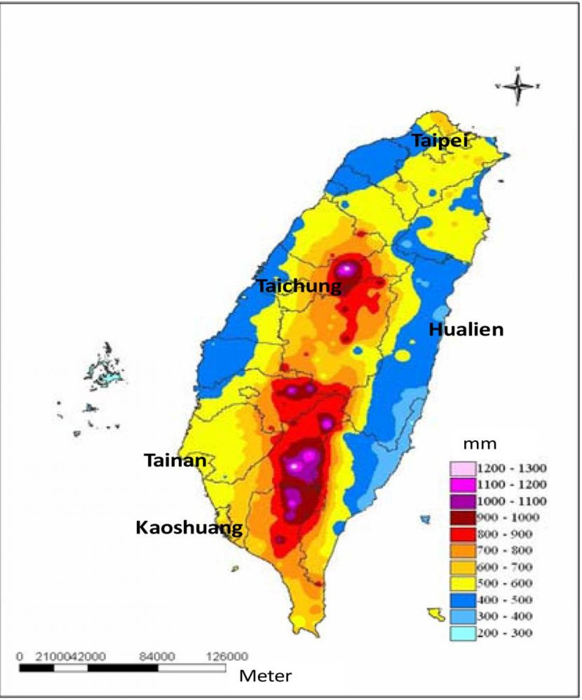Mapa de Taiwan climàtic