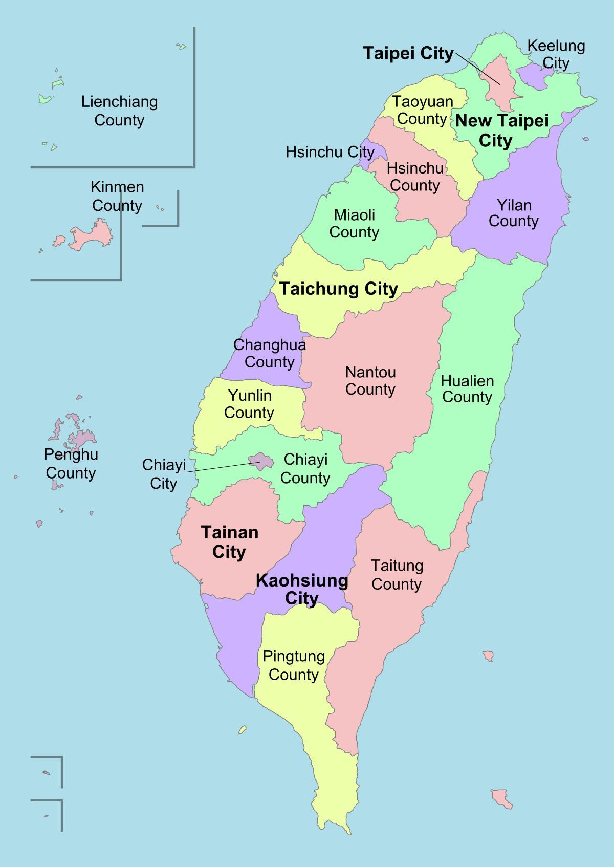 Mapa de Taiwan districte 