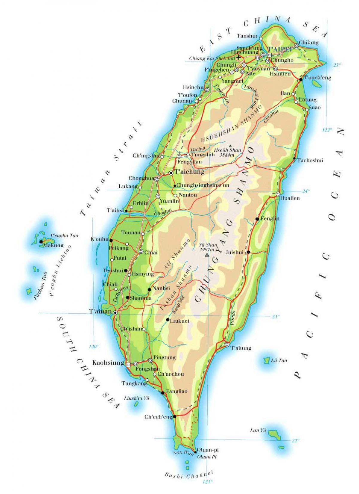 Taiwan carretera mapa