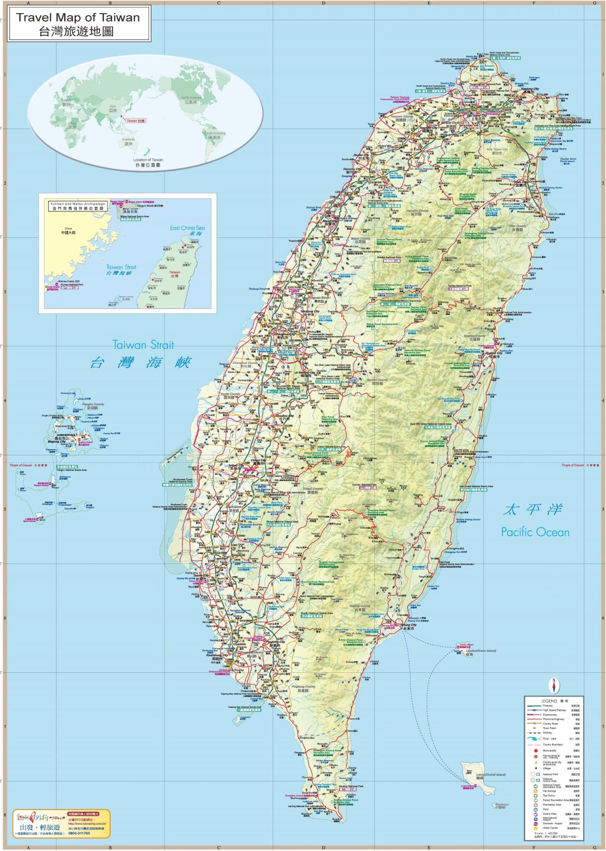 mapa de Taiwan atraccions turístiques