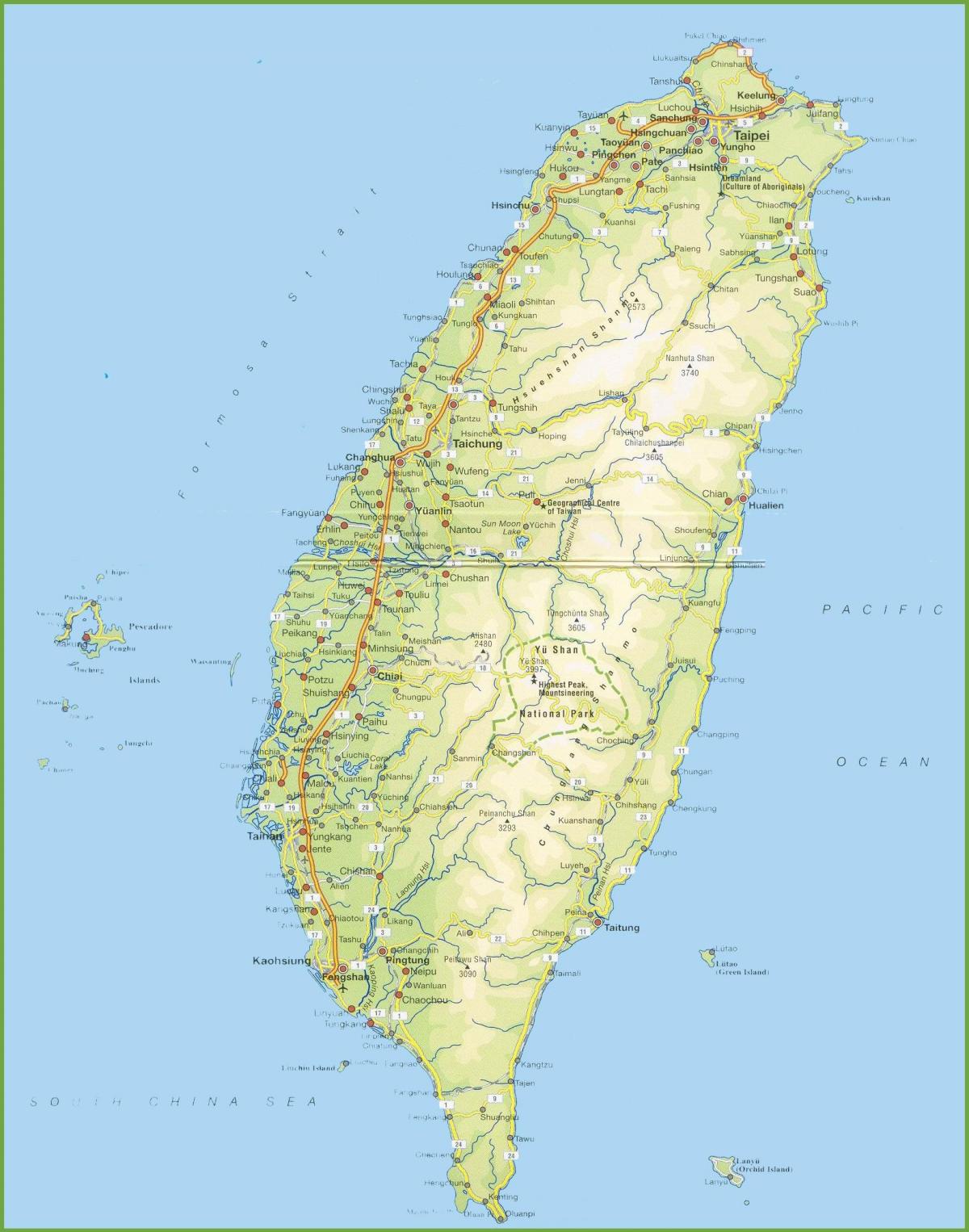 mapa de Taiwan