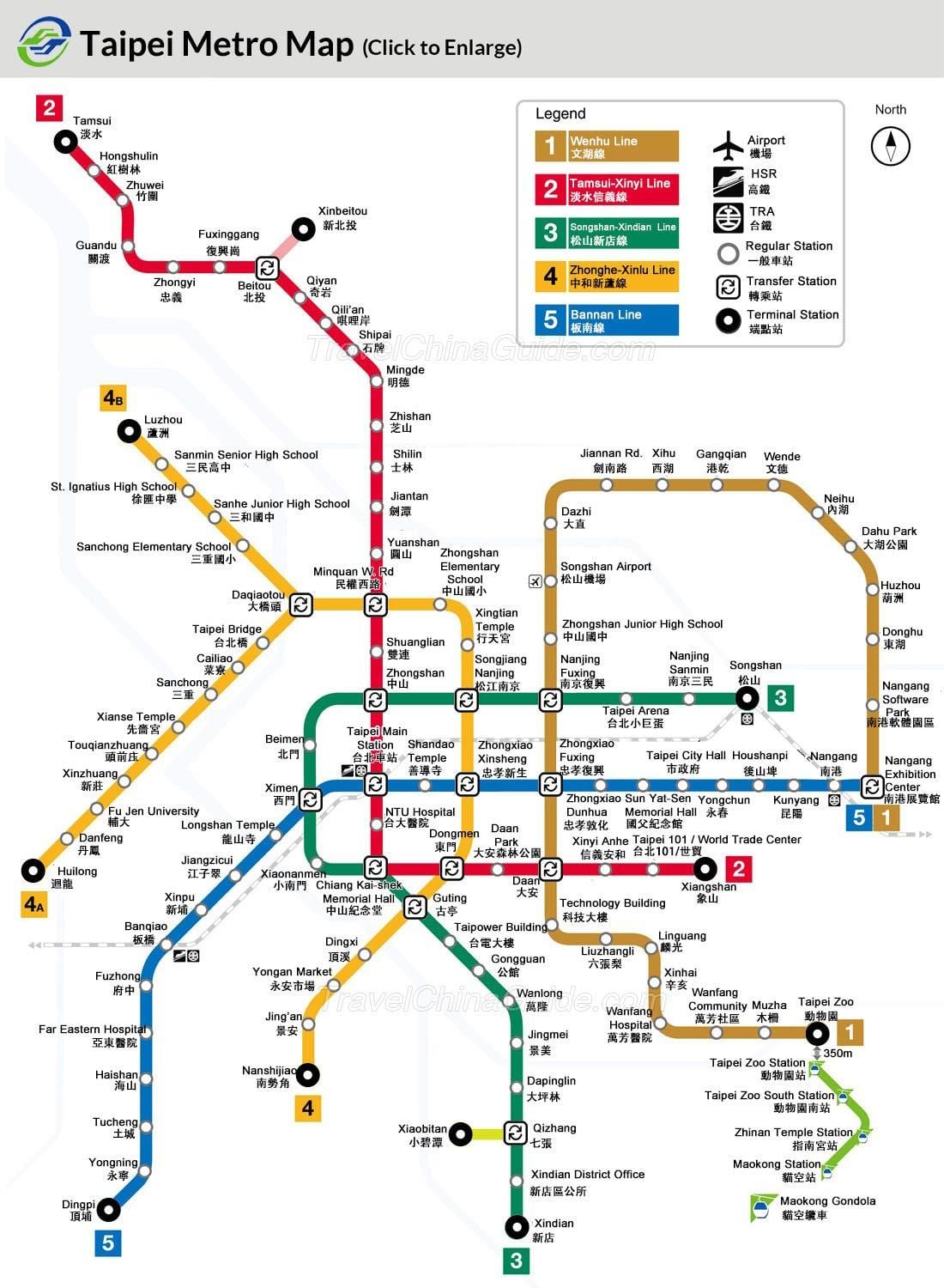 Mapa del metro de Taiwan