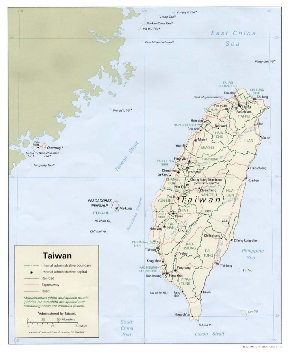 Mapa de Taiwan mrt amb atraccions