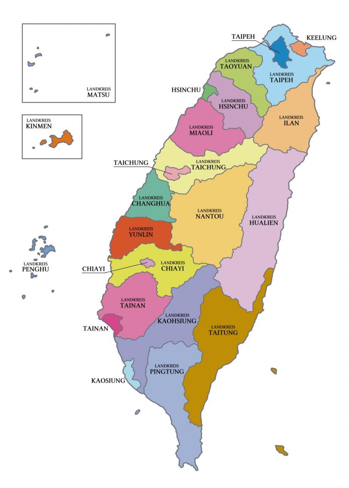 Mapa de la província de Taiwan