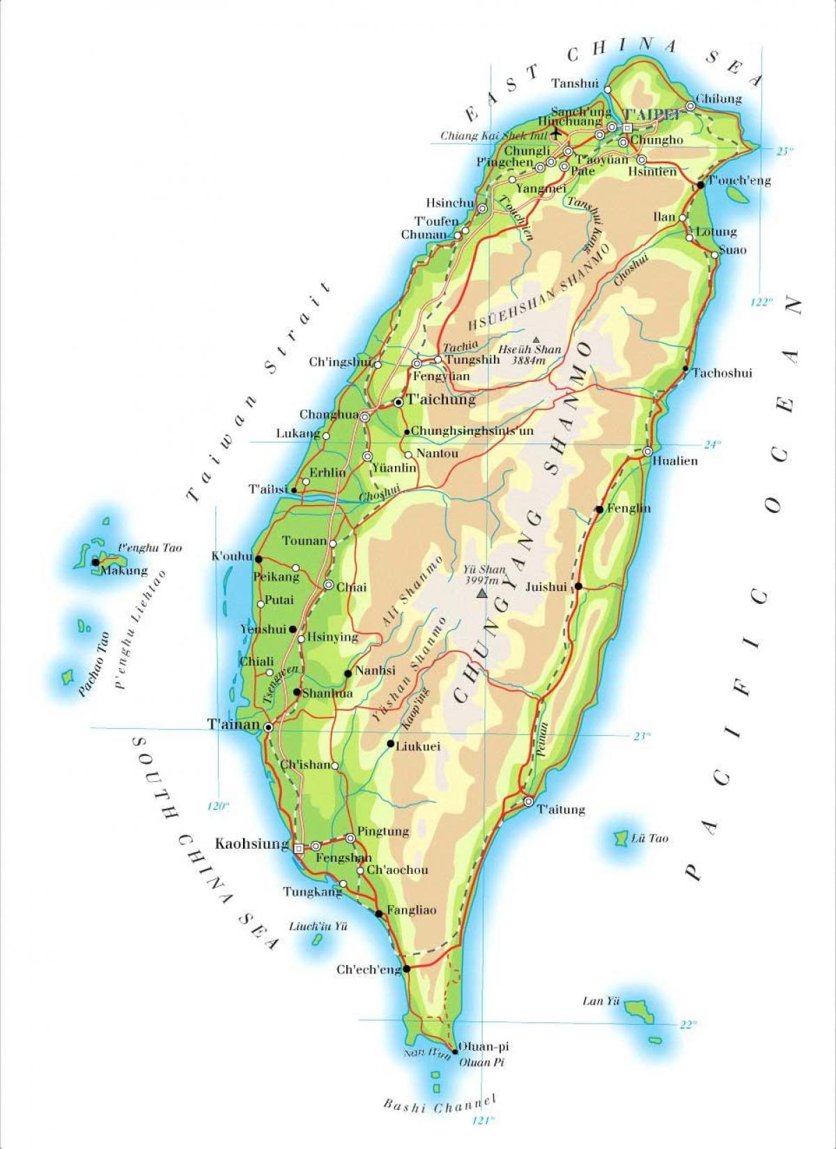 Mapa de Taiwan riu