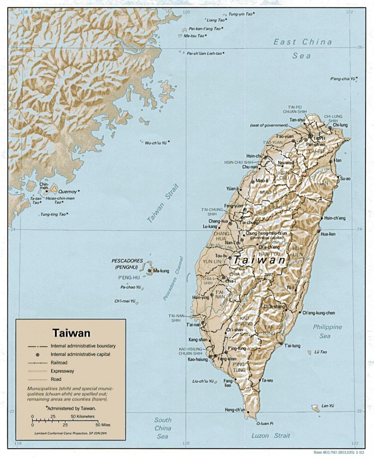Mapa de Taiwan surf 