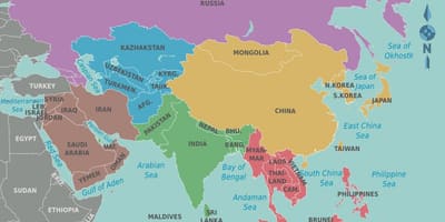 Mapa de Taiwan i països de l'entorn