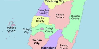 Mapa de Taiwan districte 