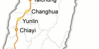 Taiwan tren bala mapa