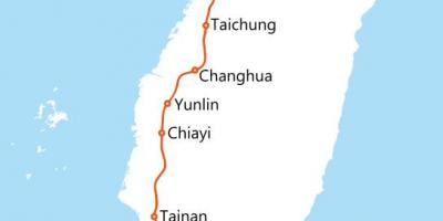 Taiwan ferrocarril d'alta velocitat mapa de rutes