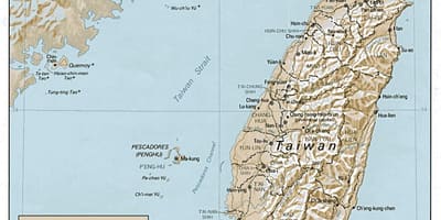 Mapa de Taiwan topogràfic