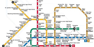 Mapa del metro de Taiwan